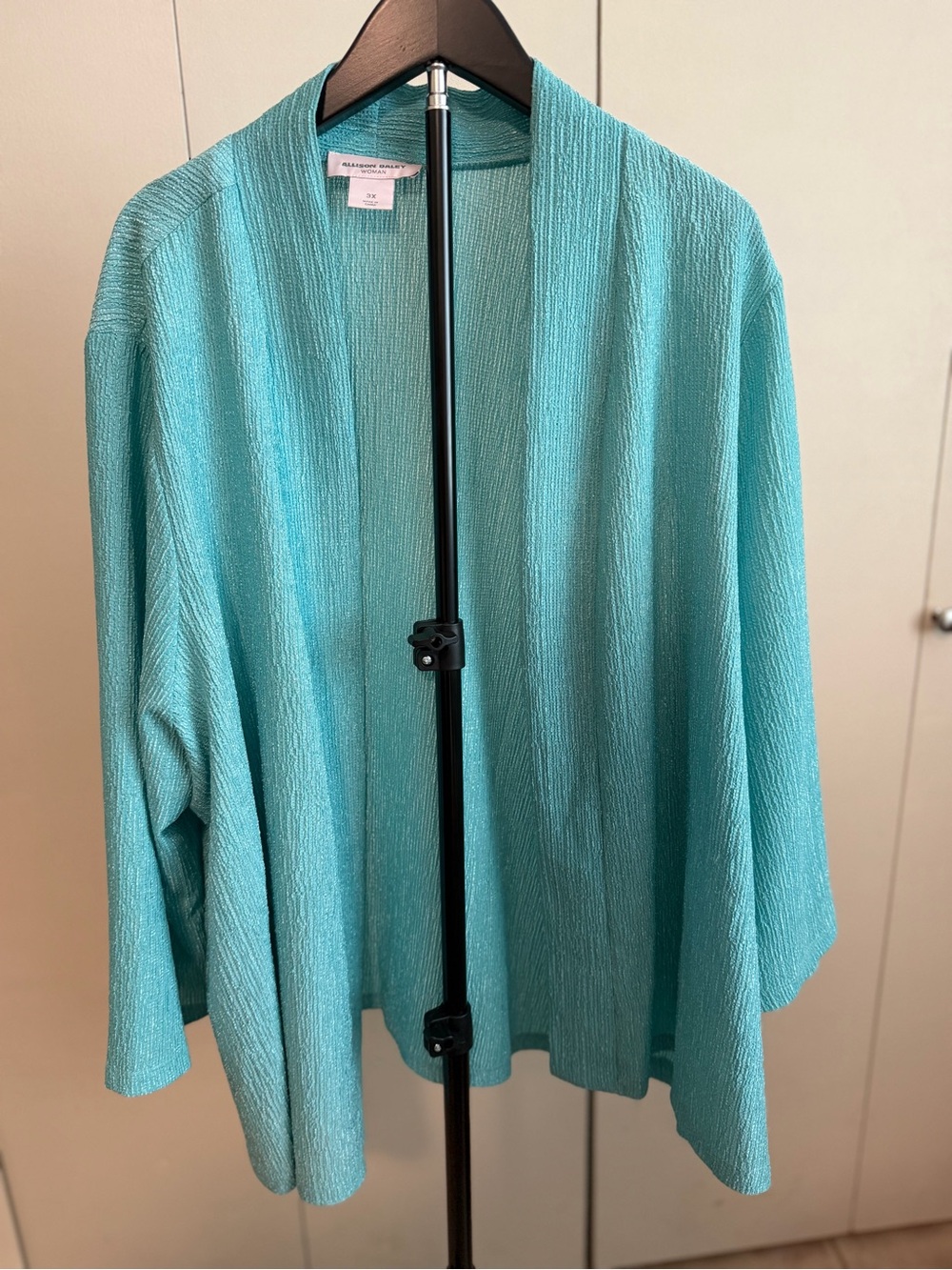 Allison Daley Turquoise Open-Front Cardigan